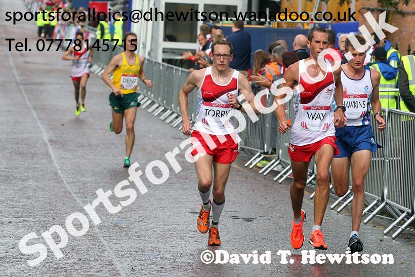 Nicholas Torry, Steven Way (both England) and Derek Hawkins Commonwealth Games Marathon, Glasgow. Photo: David T. Hewitson/Sports for All Pics